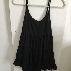 brandy melville black ruffle dress